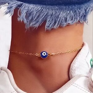💜10/$25💜NEW Evil Eye Charm Gold Bohemian Anklet